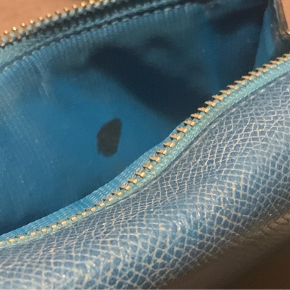 Coach Women's Leather Slim Envelope Flap Long Wallet Teal 8”x4” - Picture 12 of 14